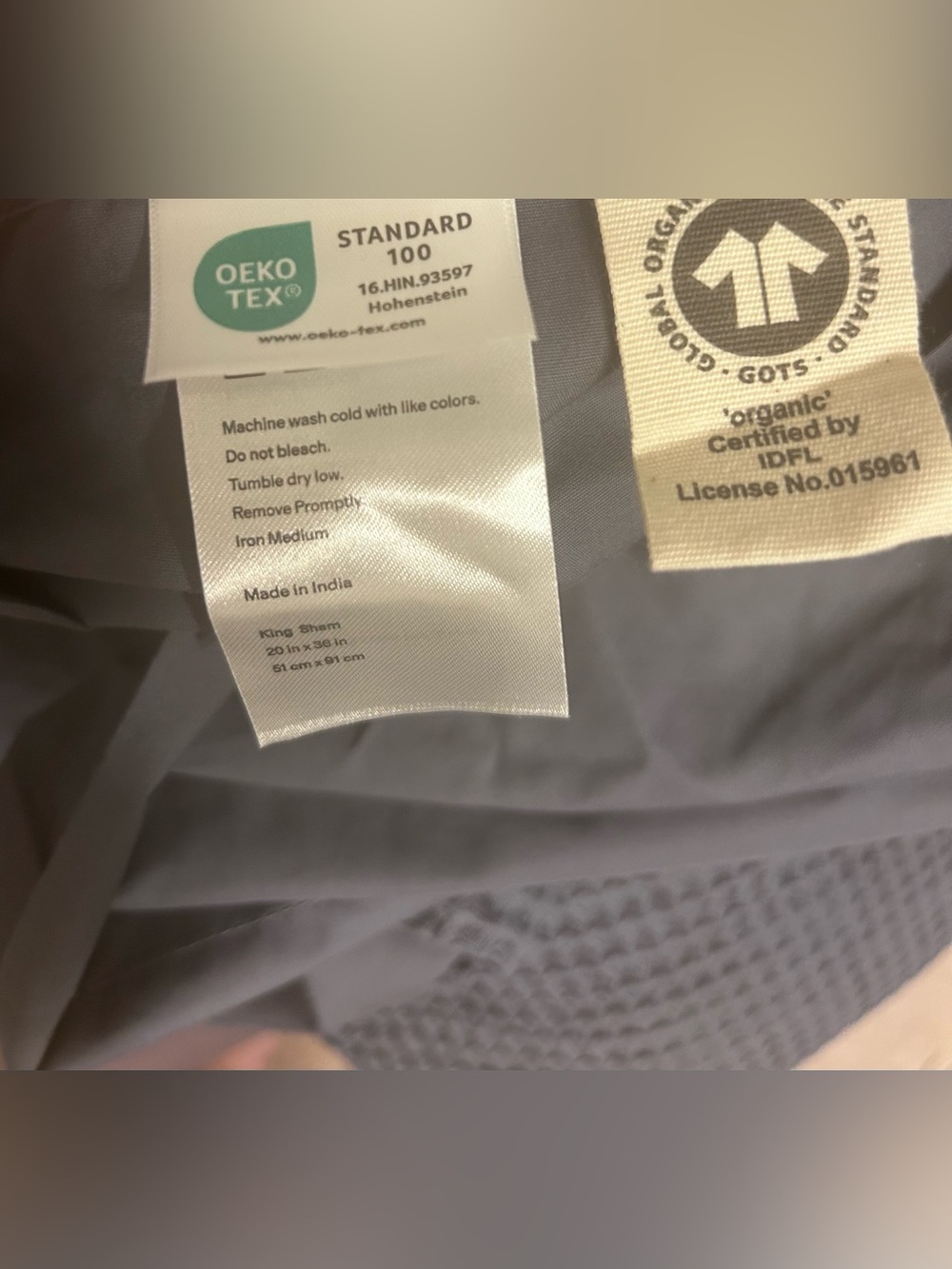 NWT Quince Organic Mineral Blue Waffle Duvet Cover Set with Shams! - Picture 10 of 13